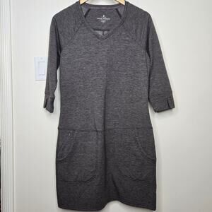 ROYAL ROBBINS Light Heather Brown Women's Sweatshirt Dress with Pockets Size S